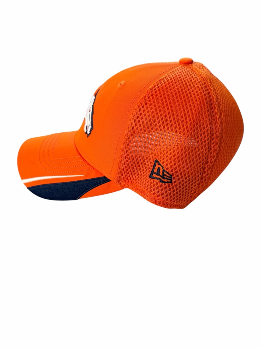 Denver Broncos New Era Orange Mesh Stretch Fit Hat L/XL NFL Cap - Picture 3 of 9